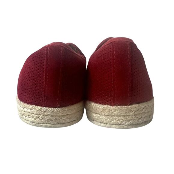 Clarks Collection Womens 9.5 W Comfort Casual Red Fabric Espadrille Slip On Flat - Picture 9 of 11